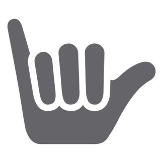 Shaka Sign (Hang Loose) Decal (Grey)